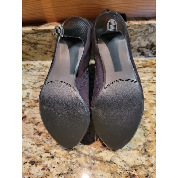 NWOB New Direction High Heeled Side Zip Black Boots w/Bow Tie Back, 6.5M - Picture 5 of 15